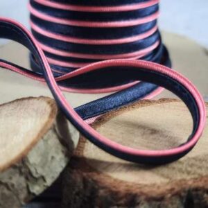 3m Satinpaspel | 7mm | 2-farbig | 2-farbig | softpink/dunkelblau