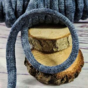 1m Kordel | gestrickt | weich | 6mm | melange blau