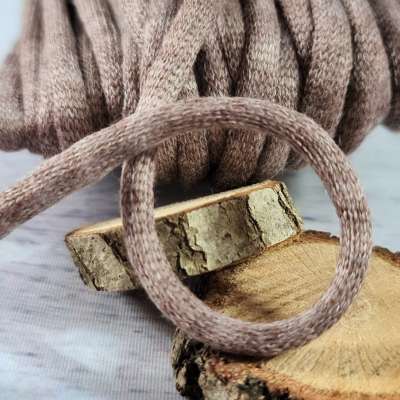 1m Kordel | gestrickt | weich | 6mm | melange braun