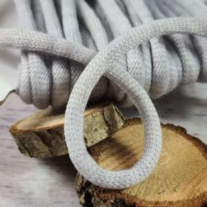 1m Kordel | gestrickt | weich | 6mm | melange grau
