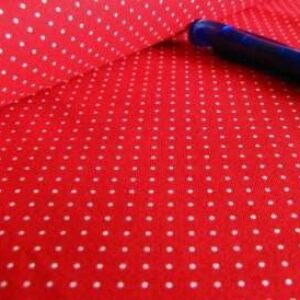 Baumwolle | bedruckt | 1mm Punkte | rot/weiss