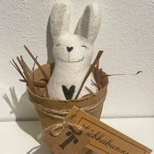Liebhabunny Natur/ Weiß– handmade Stoffhase im Osternest, Tante Emmer