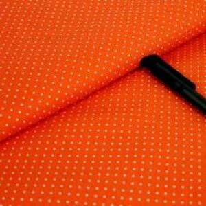 Baumwolle | bedruckt | 1mm Punkte | orange/weiss