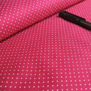 Baumwolle | bedruckt | 1mm Punkte | berry/weiss