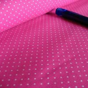 Baumwolle | bedruckt | 1mm Punkte | pink/weiss