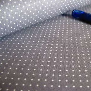 Baumwolle | bedruckt | 1mm Punkte | grau/weiss